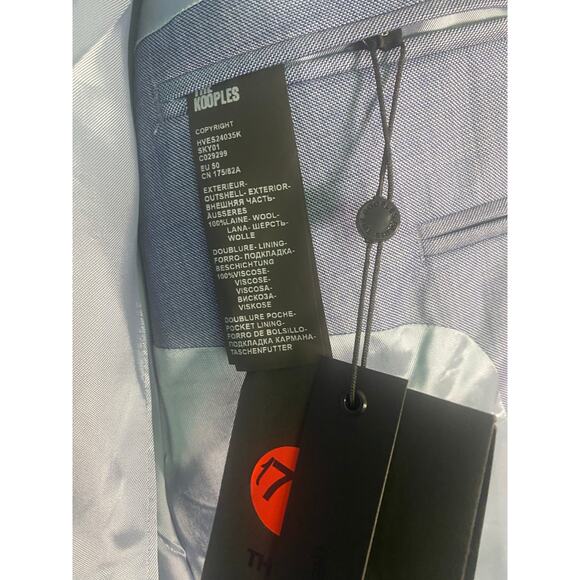 The Kooples Micro Super 110 Sky Blue Wool Blazer Jacket EU 50 (US 40) - Picture 6 of 10